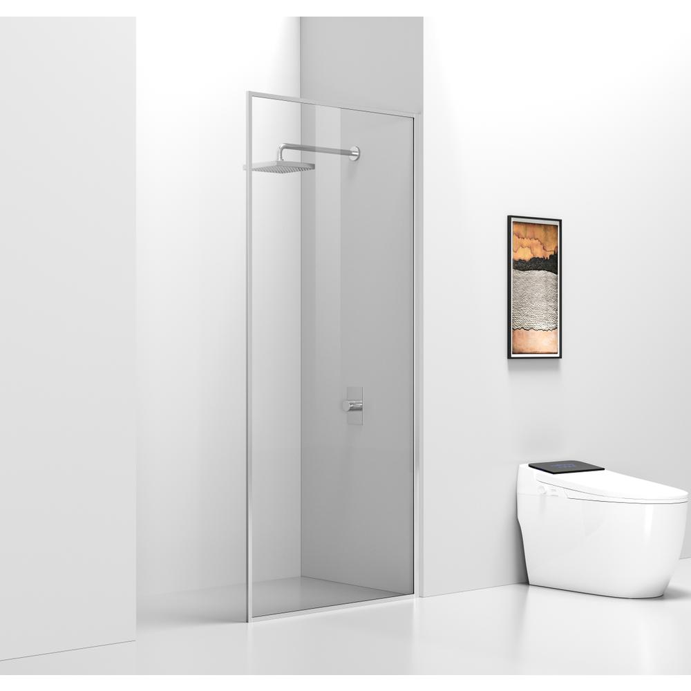 Fixed framed shower door 35 x 76 Polished Chrome. Picture 3