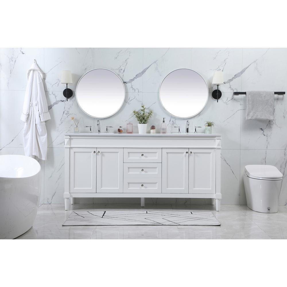 72 inch double bathroom vanity in white. Picture 4