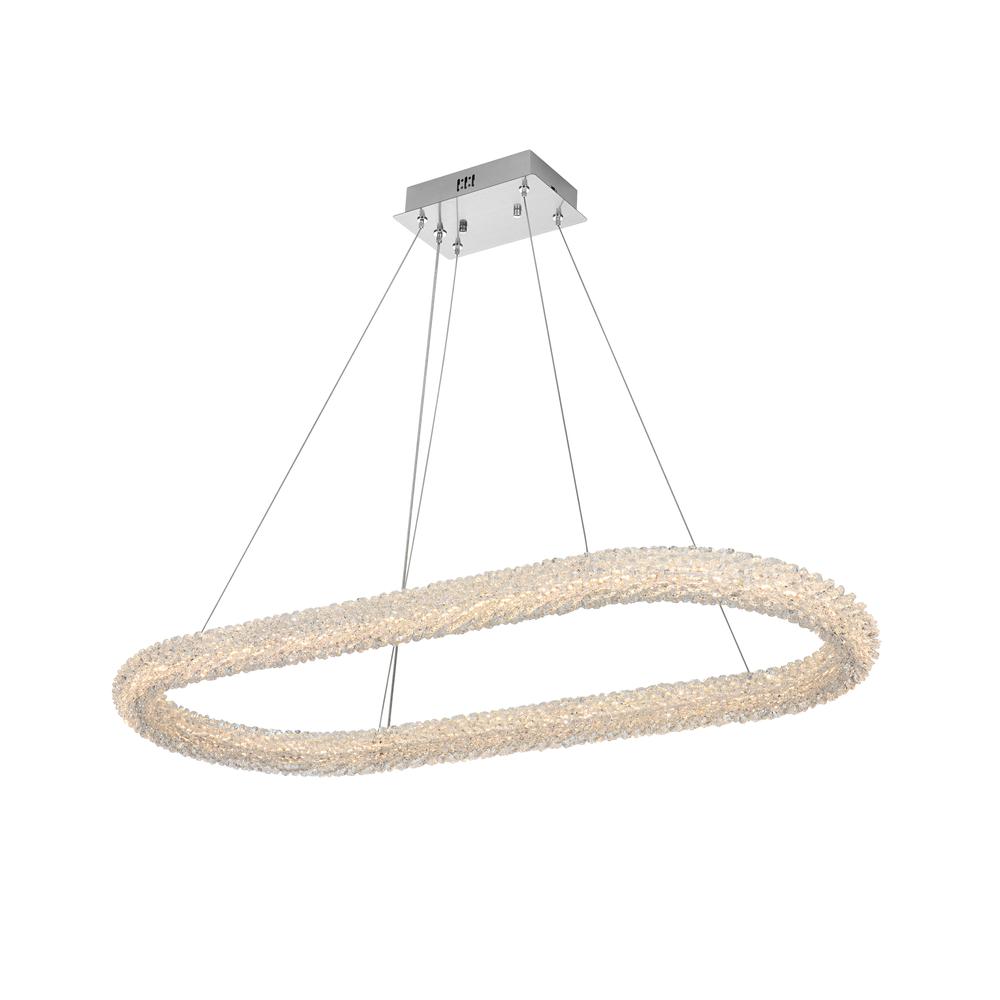 Bowen 42 inch Adjustable LED Chandelier in Chrome. Picture 1