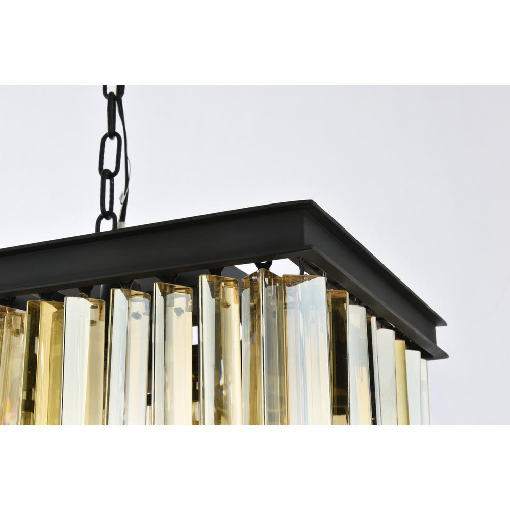 Sydney 12 light Matte Black Chandelier Golden Teak (Smoky) Royal Cut Crystal. Picture 5