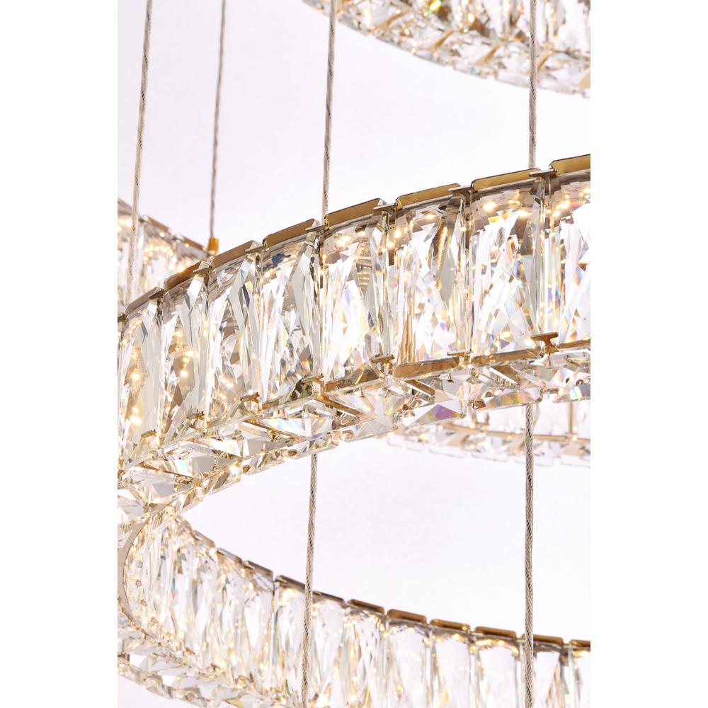 Monroe 40 inch LED seven ring chandelier in gold. Picture 3