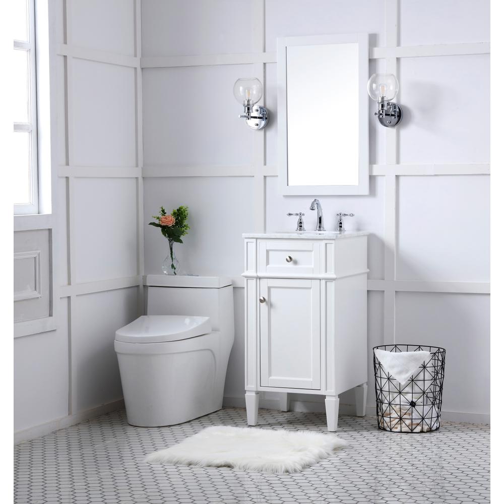 18 in. Single Bathroom Vanity set in white. Picture 9