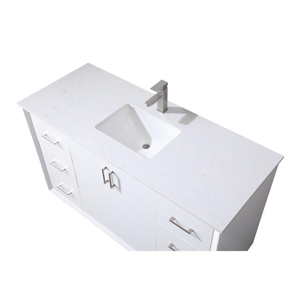 54 Inch SIngle Bathroom Vanity In White. Picture 10