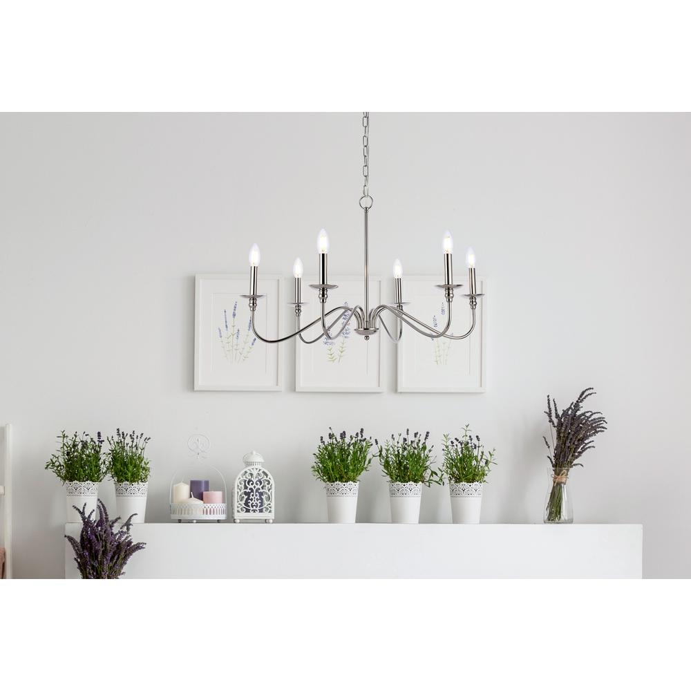 Rohan 30 inch chandelier in polished nickel. Picture 7