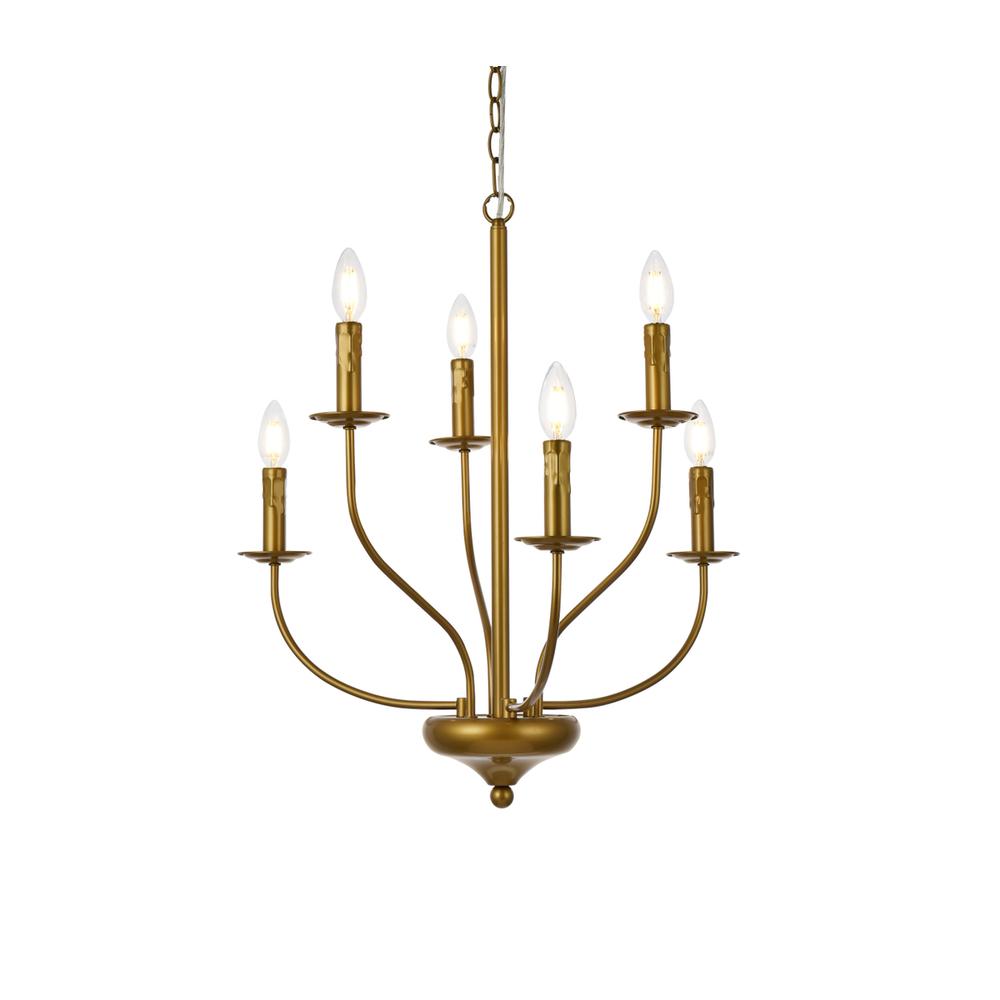 Westley 6 lights pendant in brass. Picture 2