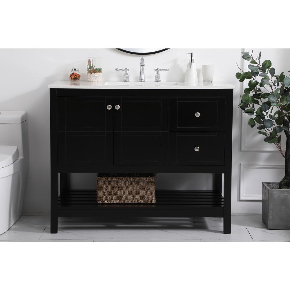 42 inch Single Bathroom Vanity in Black. Picture 14