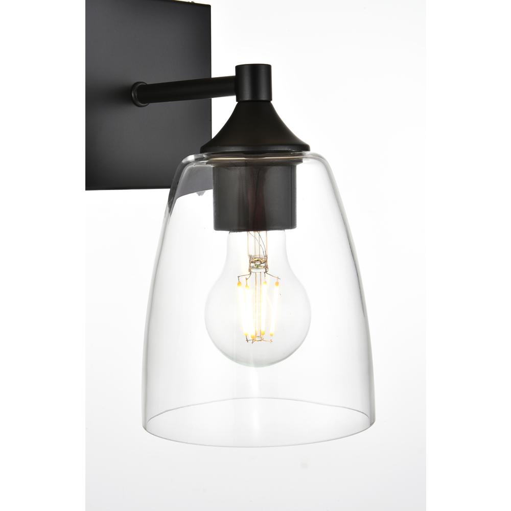 Gianni 1 light Black and Clear Bath Sconce. Picture 6