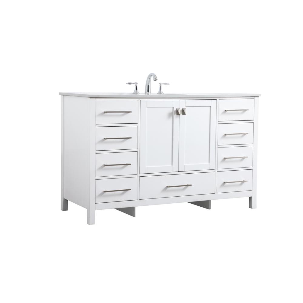54 Inch SIngle Bathroom Vanity In White. Picture 7