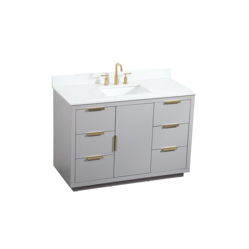 48 inch Single bathroom vanity in grey with backsplash. Picture 8