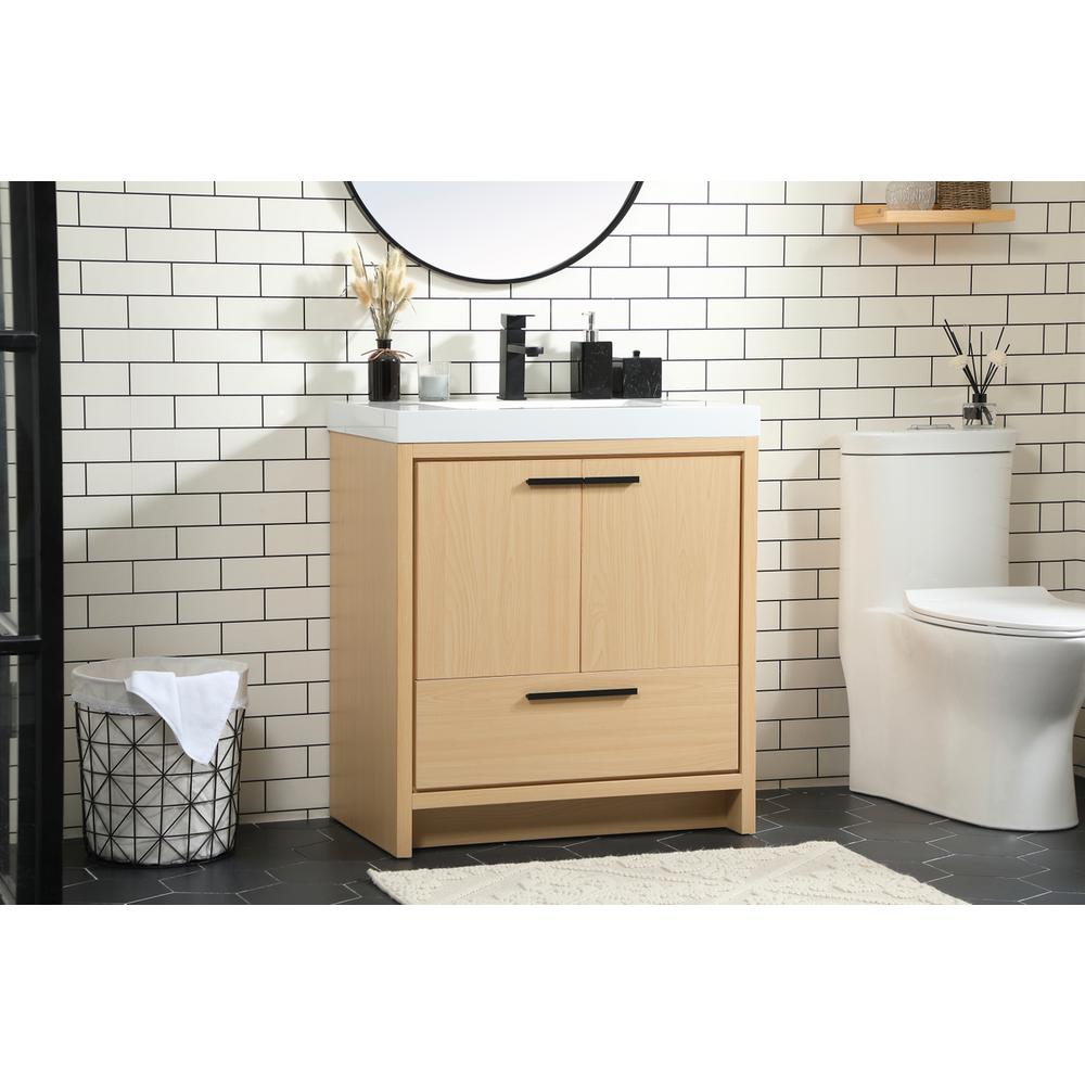 30 inch Single bathroom vanity in Maple. Picture 2