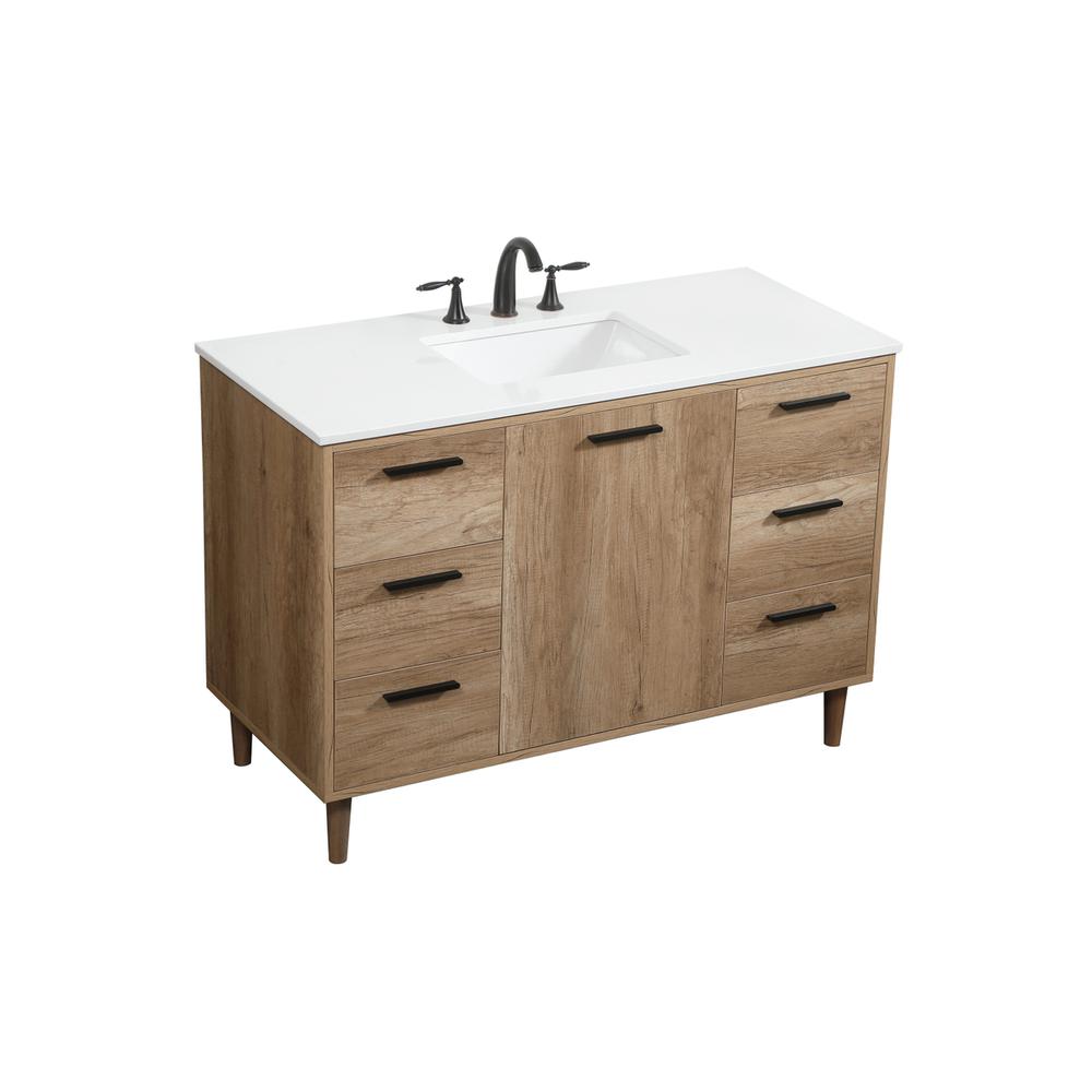 48 inch Single bathroom vanity in natural oak. Picture 8