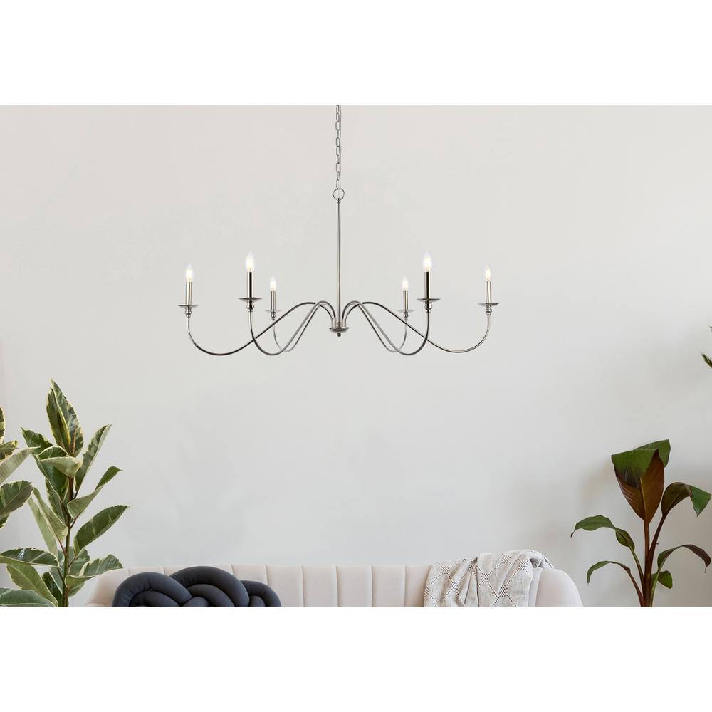 Rohan 48 inch chandelier in polished nickel. Picture 8