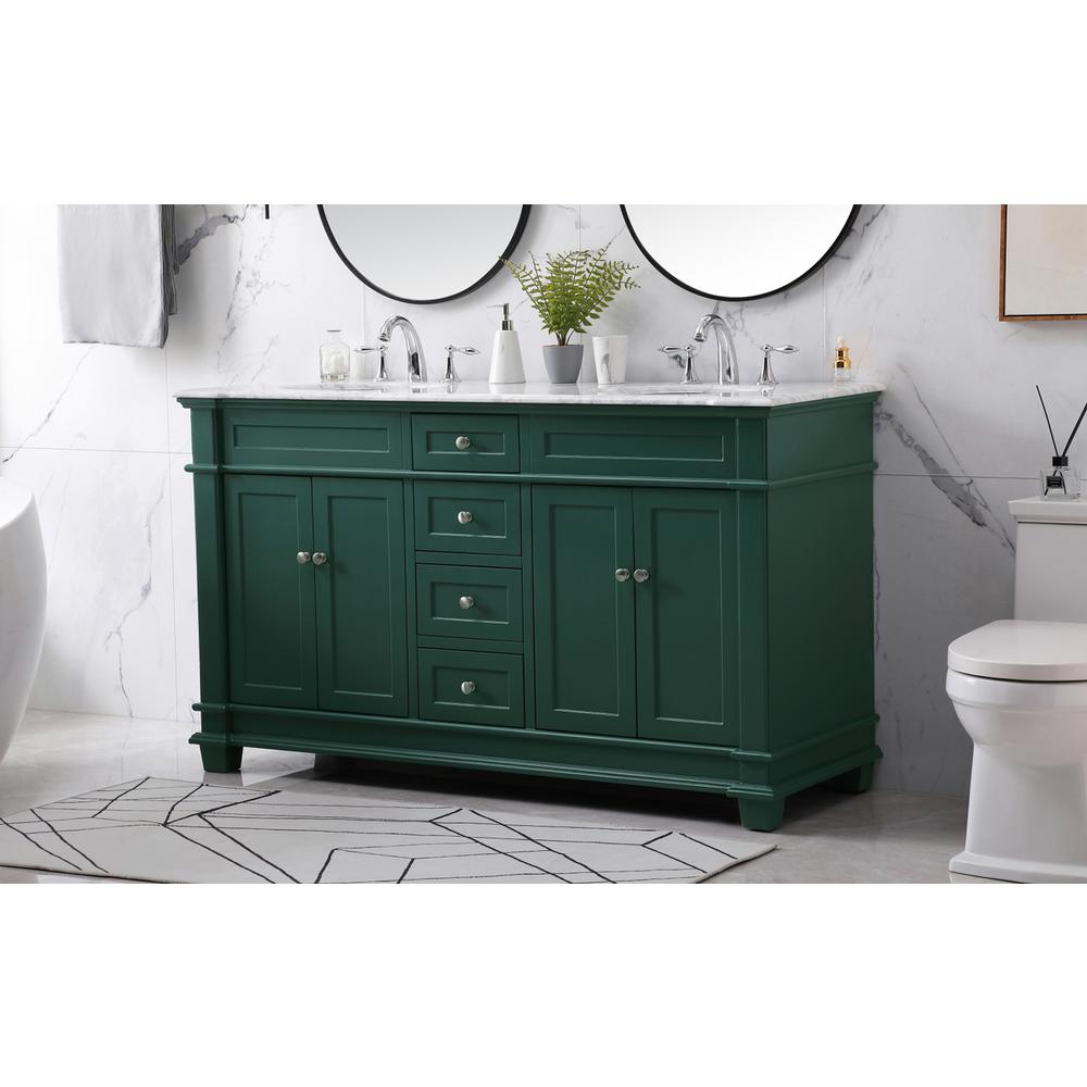 60 inch double bathroom vanity set in black. Picture 2