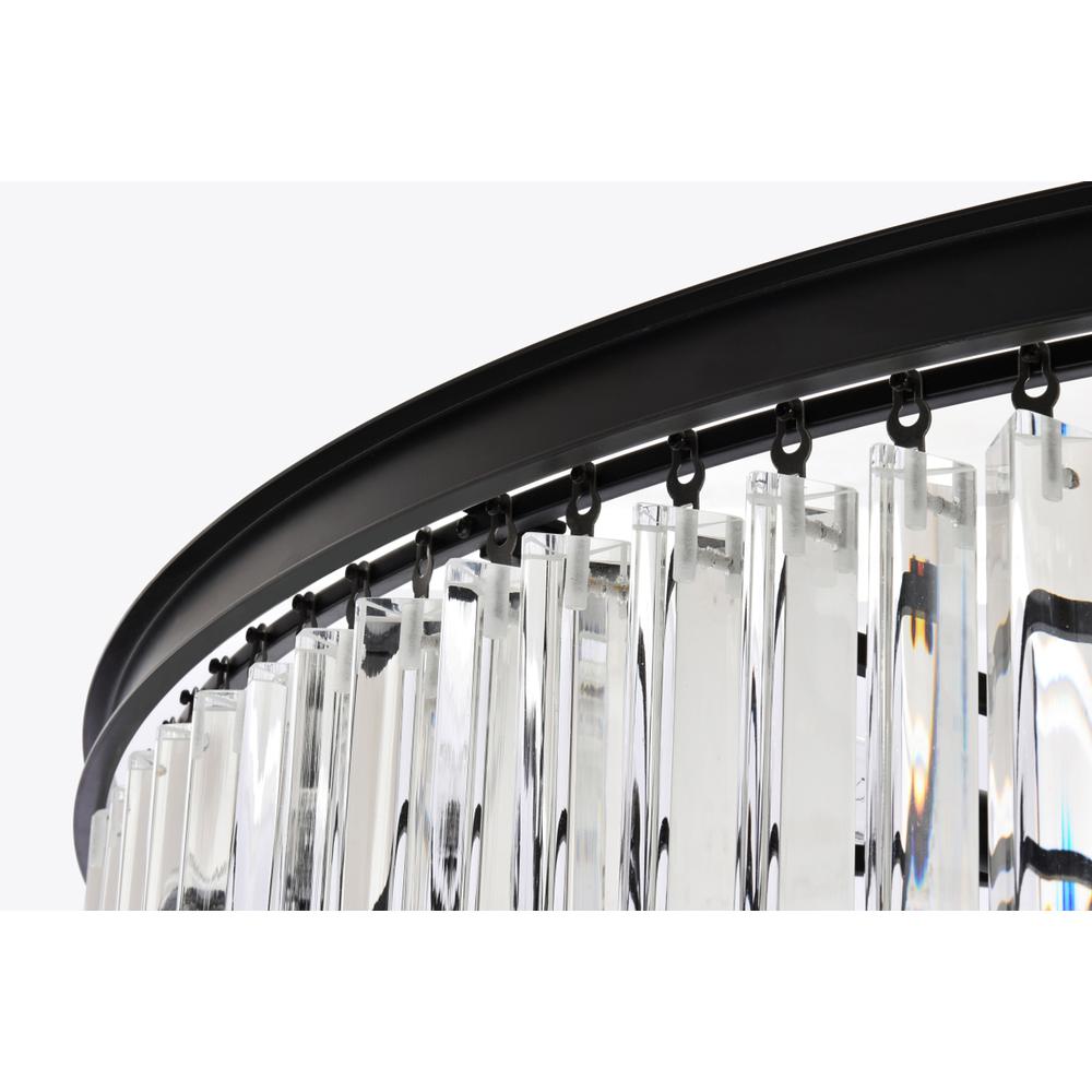 Sydney 48 inch spiral crystal chandelier in matte black. Picture 4