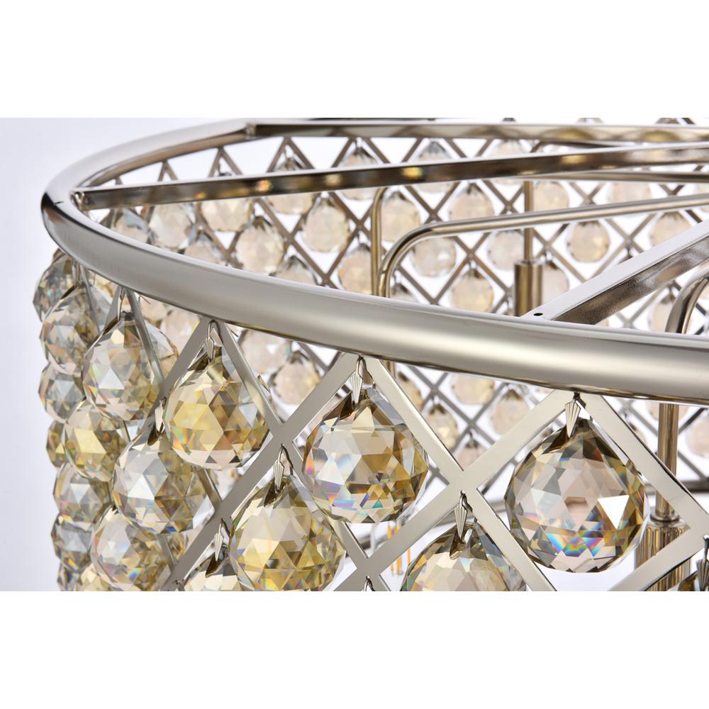 Madison 10 light polished Nickel Chandelier Golden Teak. Picture 4