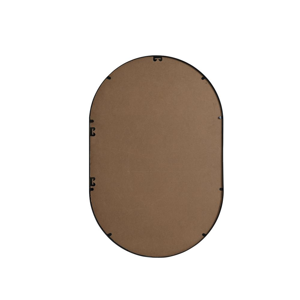 Metal Frame Oval Mirror 24x36 Inch in Black. Picture 10