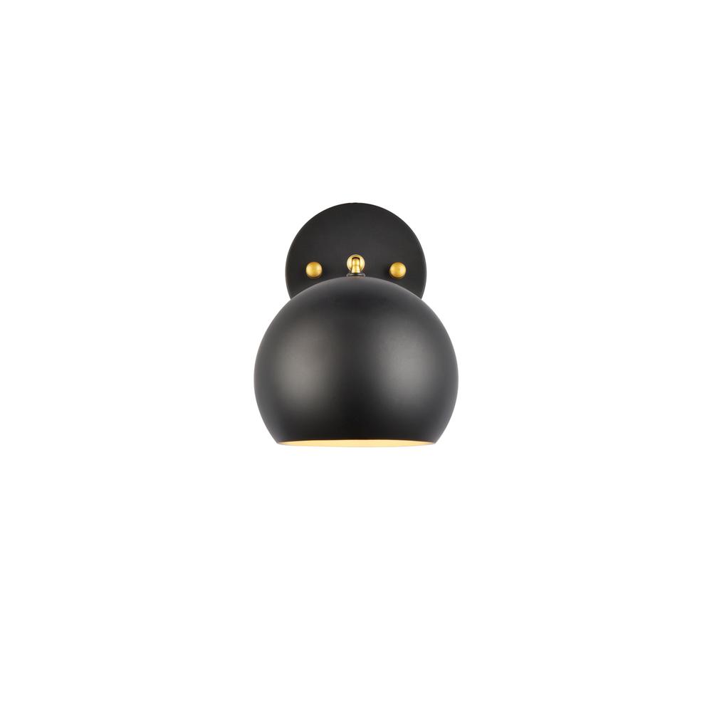 Othello 1 light black and brass wall sconce. Picture 2