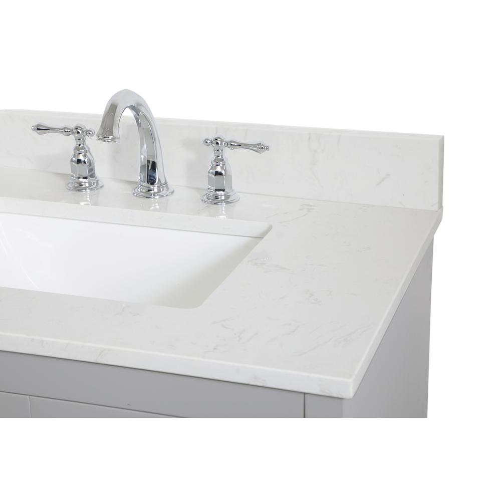 30 inch Single Bathroom Vanity in Grey with Backsplash. Picture 11