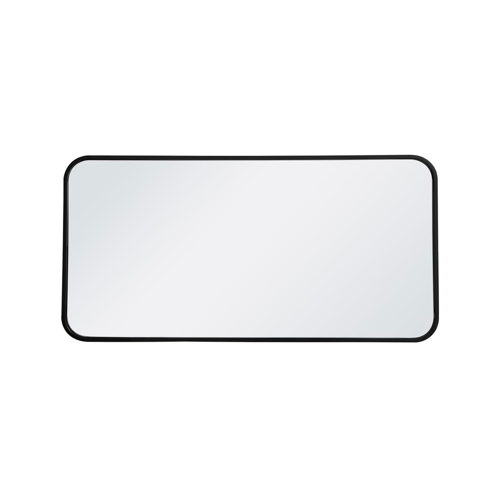 Soft corner metal rectangular mirror 18x36 inch in Black. Picture 6