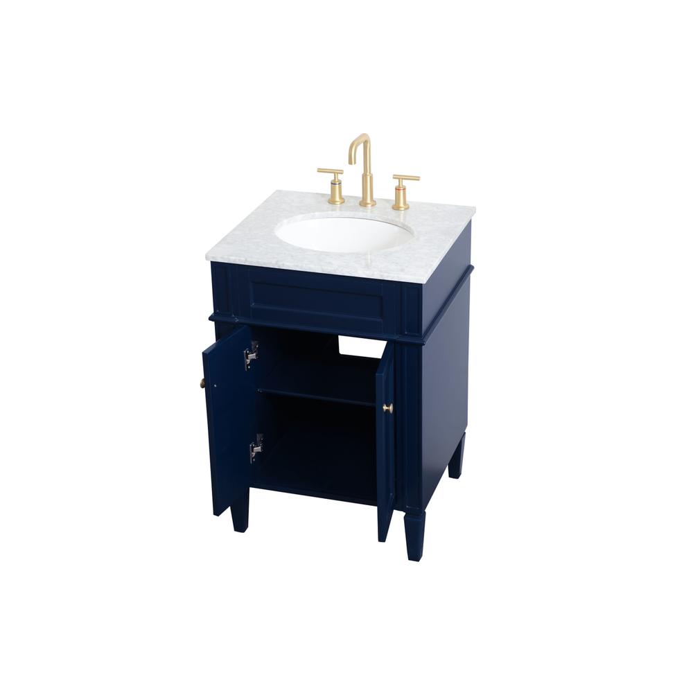24 inch Single bathroom vanity in blue. Picture 8
