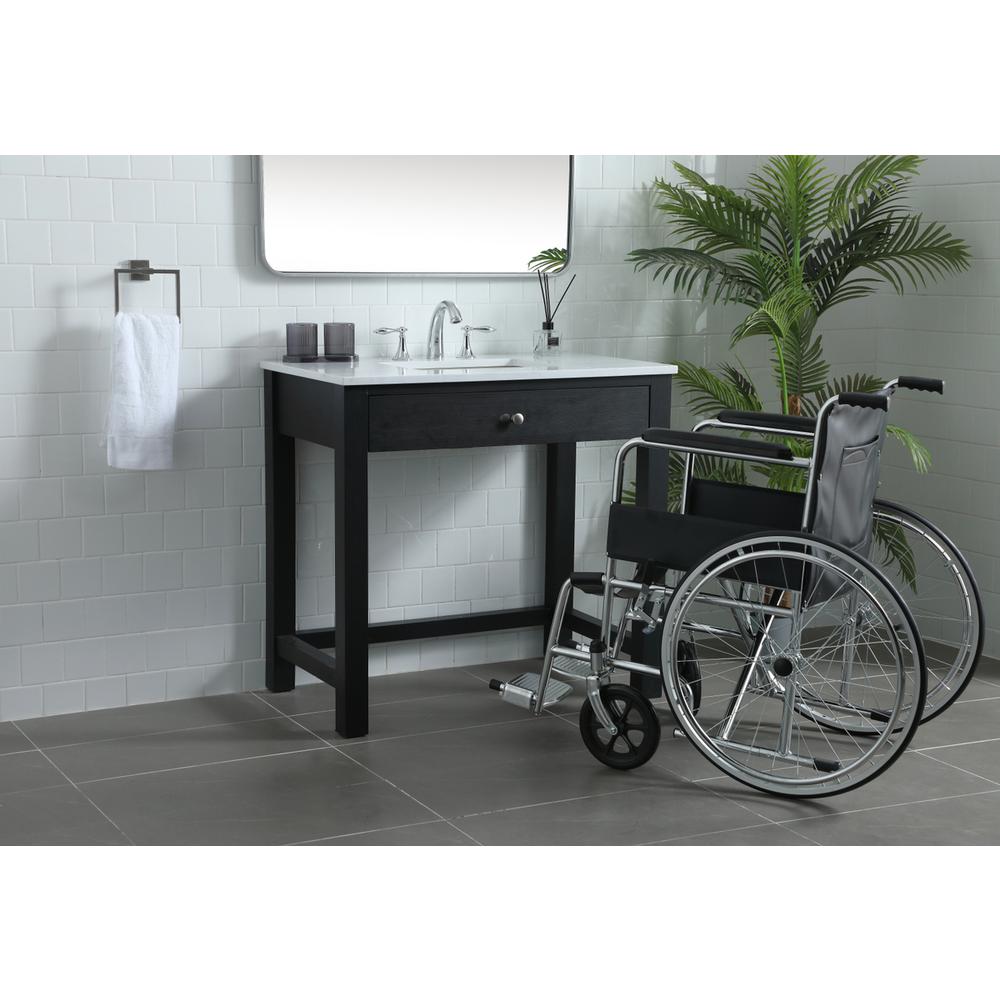 36 Inch ADA Compliant Bathroom Vanity In Black. Picture 2