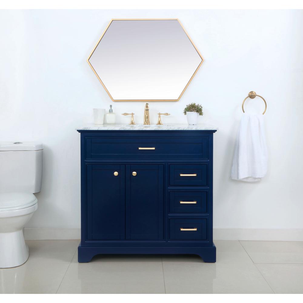 36 inch Single bathroom vanity in Blue. Picture 14