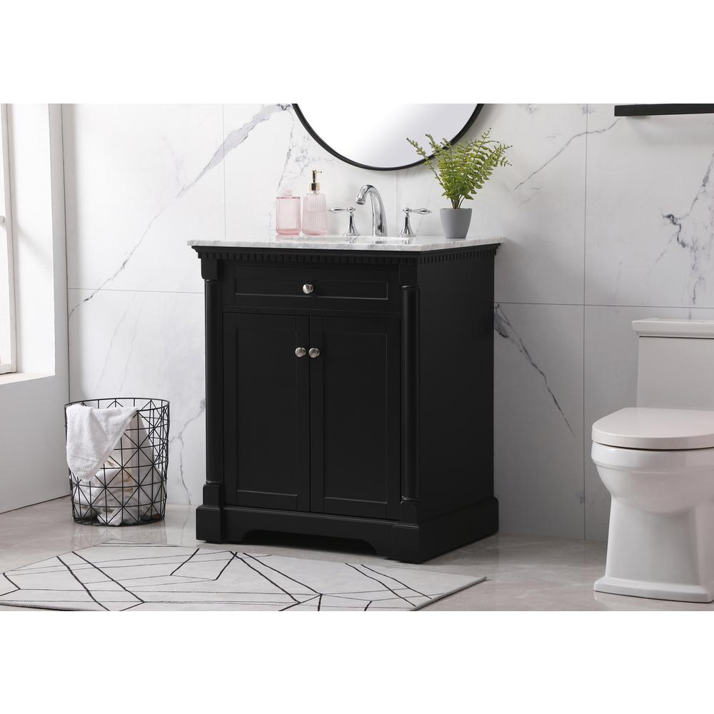 30 inch Single bathroom vanity set in black. Picture 2