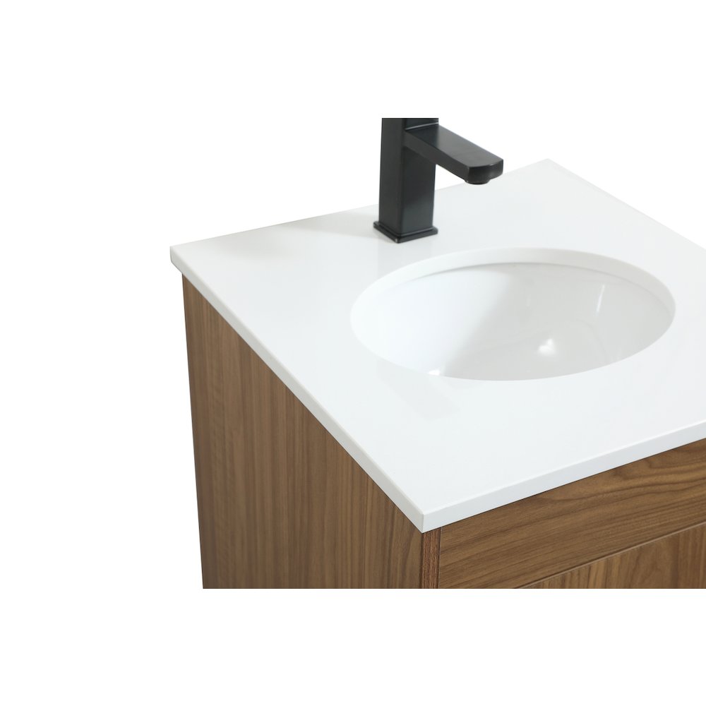 18 Inch Single Bathroom Vanity In Walnut Brown. Picture 12