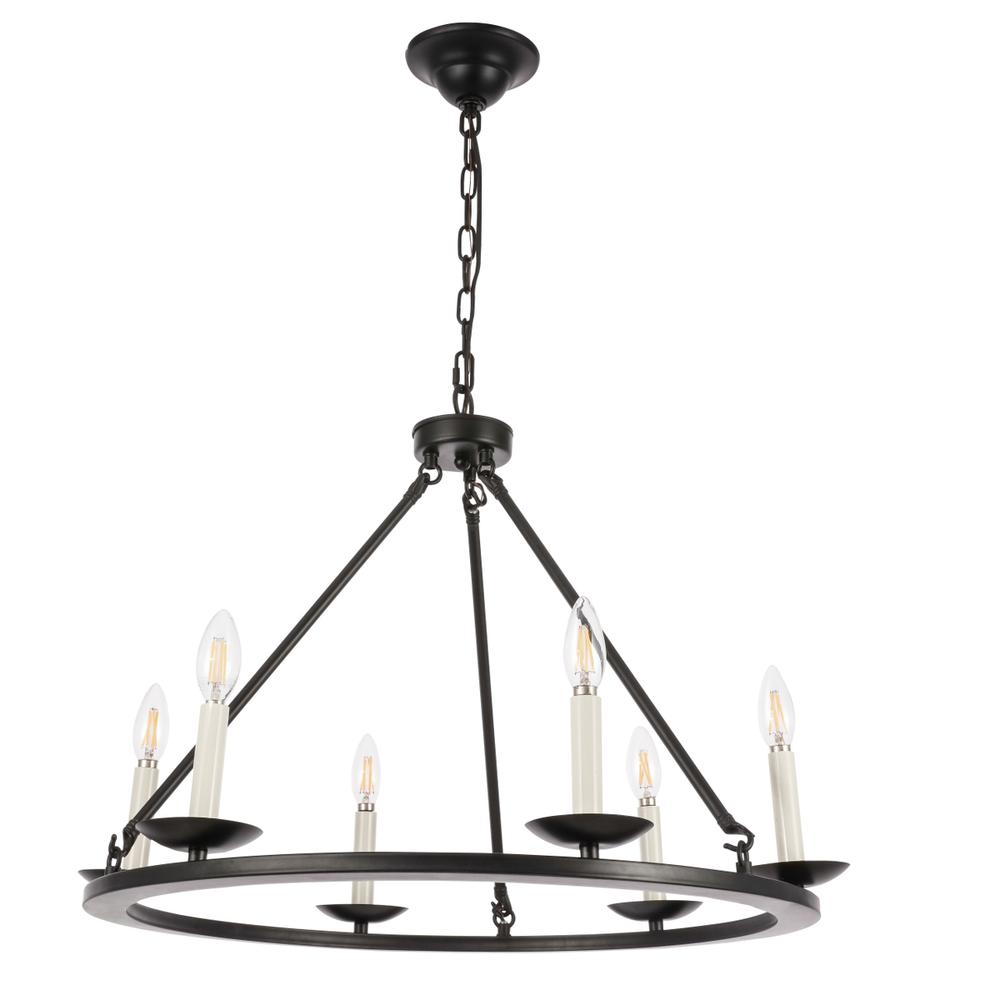 Maine 6 light Black chandelier. Picture 6