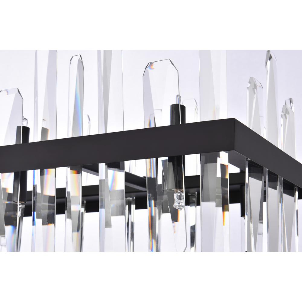 Serena 30 inch crystal rectangle chandelier in black. Picture 4