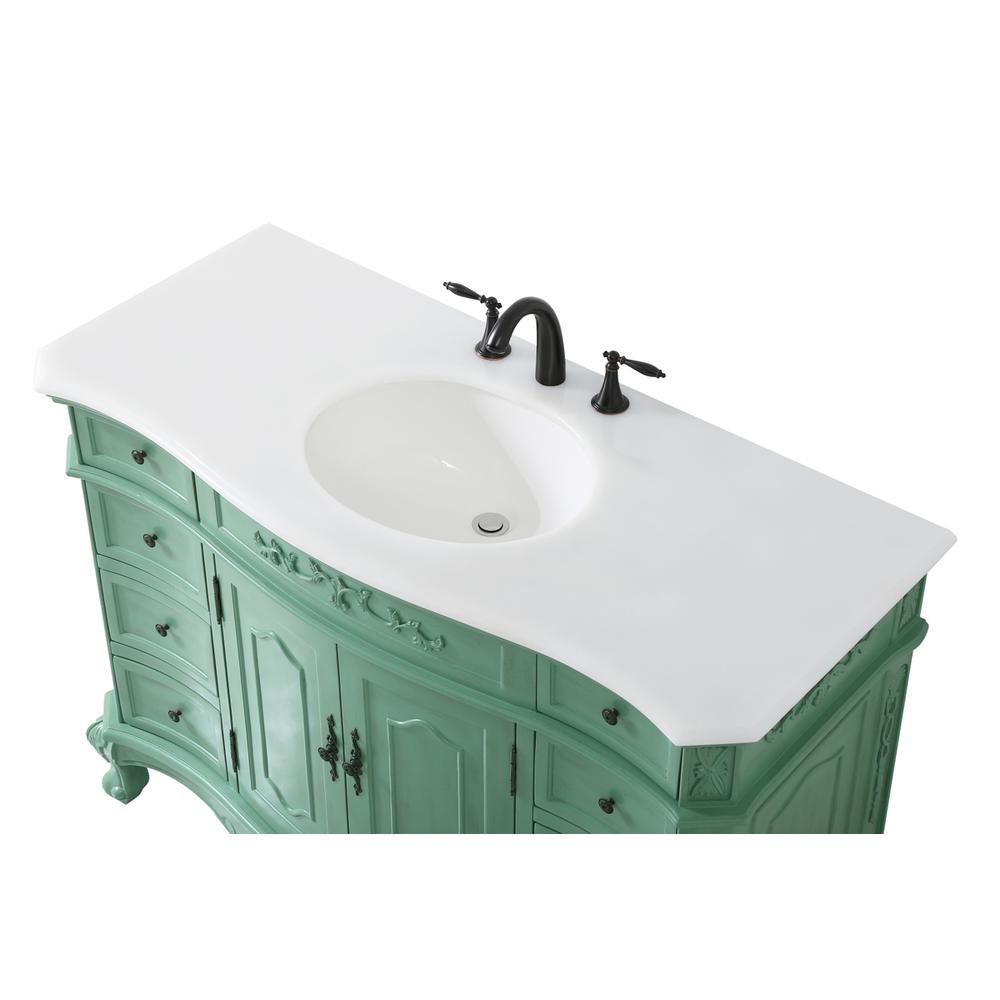 48 inch Single Bathroom vanity in vintage mint. Picture 10