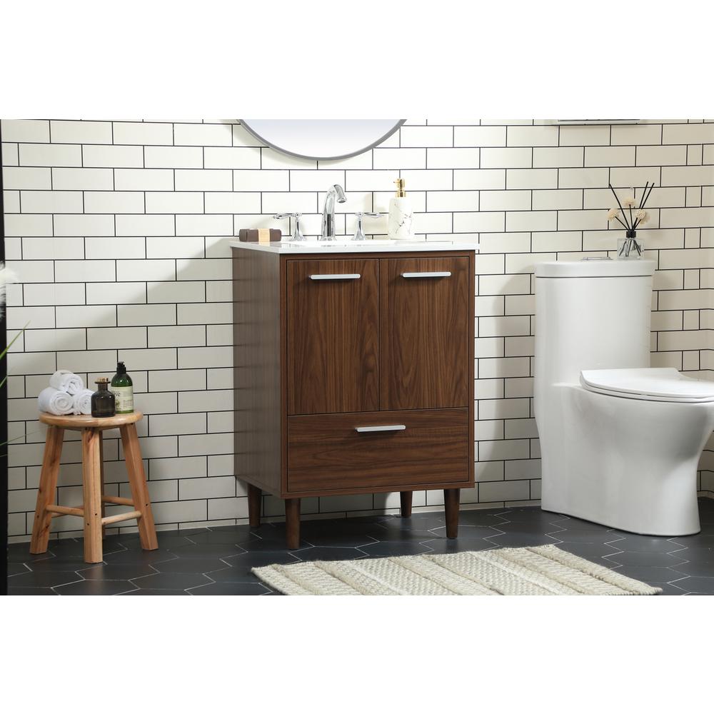 24 inch bathroom vanity in Walnut. Picture 2