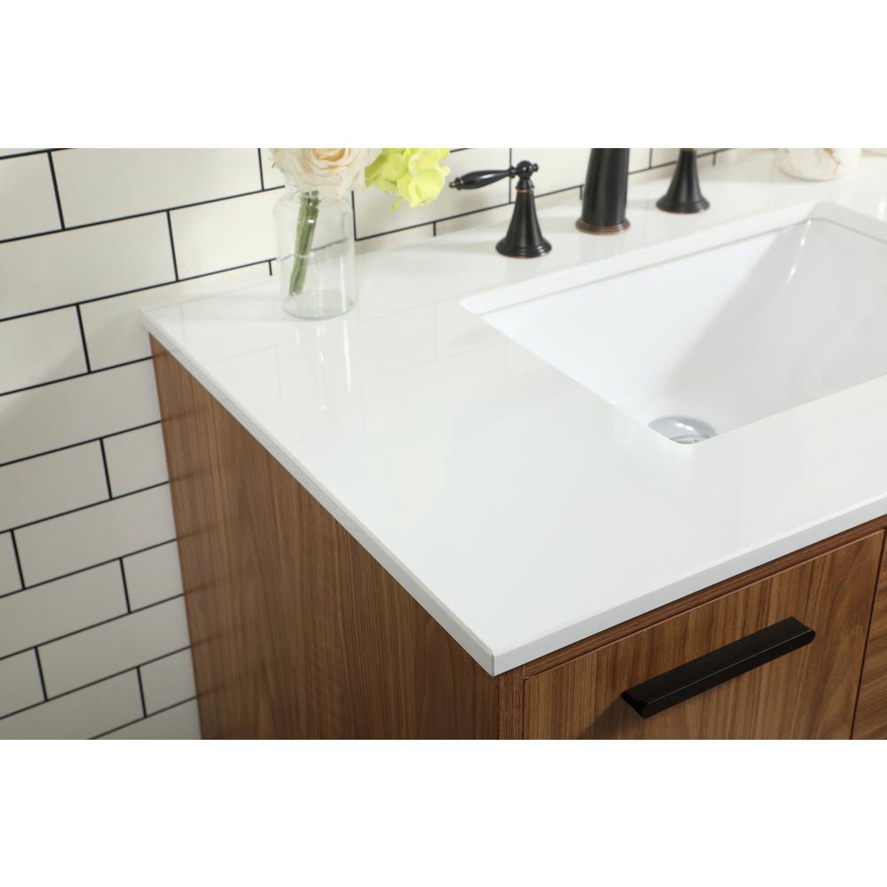 36 inch Single bathroom vanity in walnut brown. Picture 5