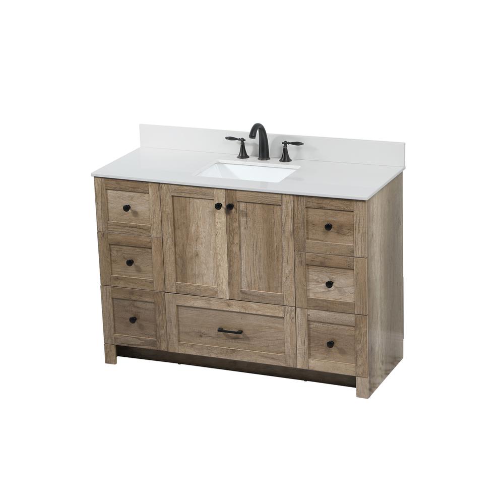 48 inch Single bathroom vanity in natural oak with backsplash. Picture 8