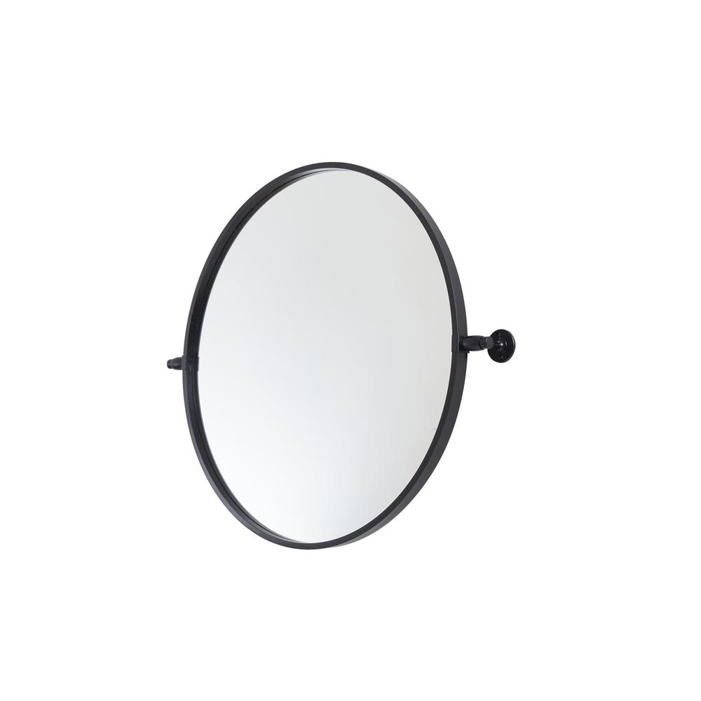 Round pivot mirror 24 inch in black. Picture 4