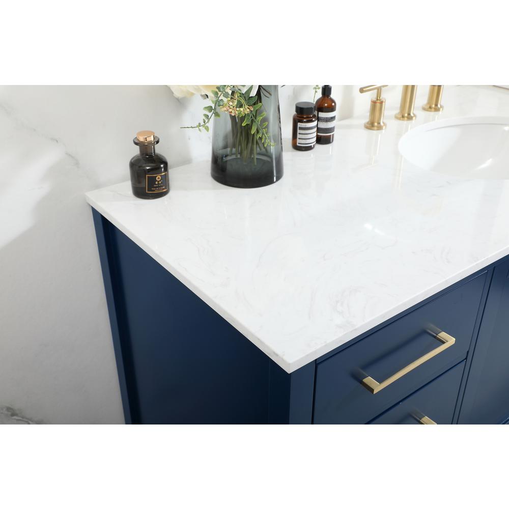 60 inch Single bathroom vanity in blue. Picture 5