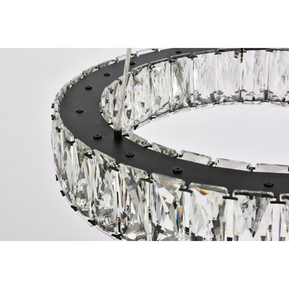 Monroe 17 inch LED round Single pendant in black. Picture 4