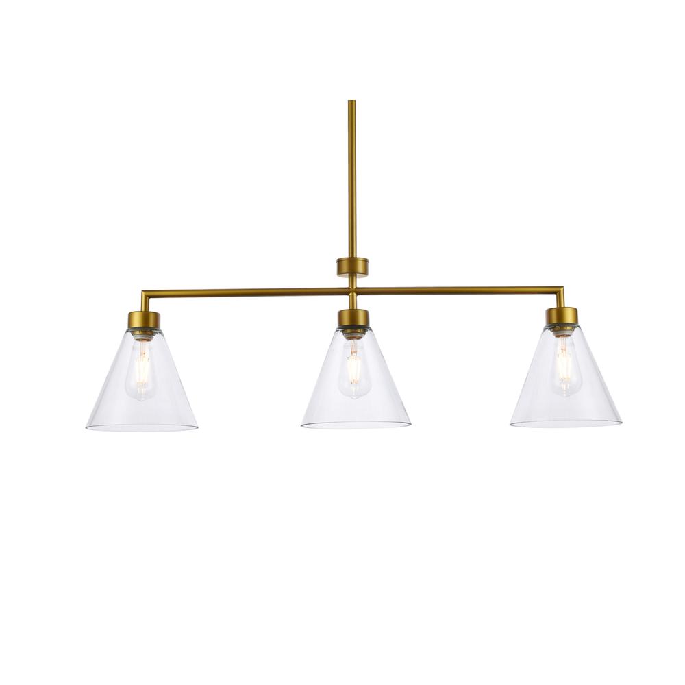 Mera 3 lights brass pendant. Picture 2
