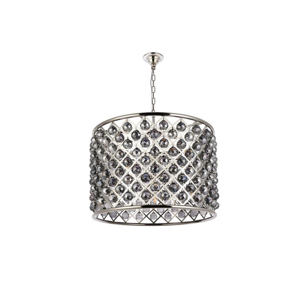 Madison 8 light polished nickel Chandelier Silver Shade (Grey) Royal Cut Crystal. Picture 6