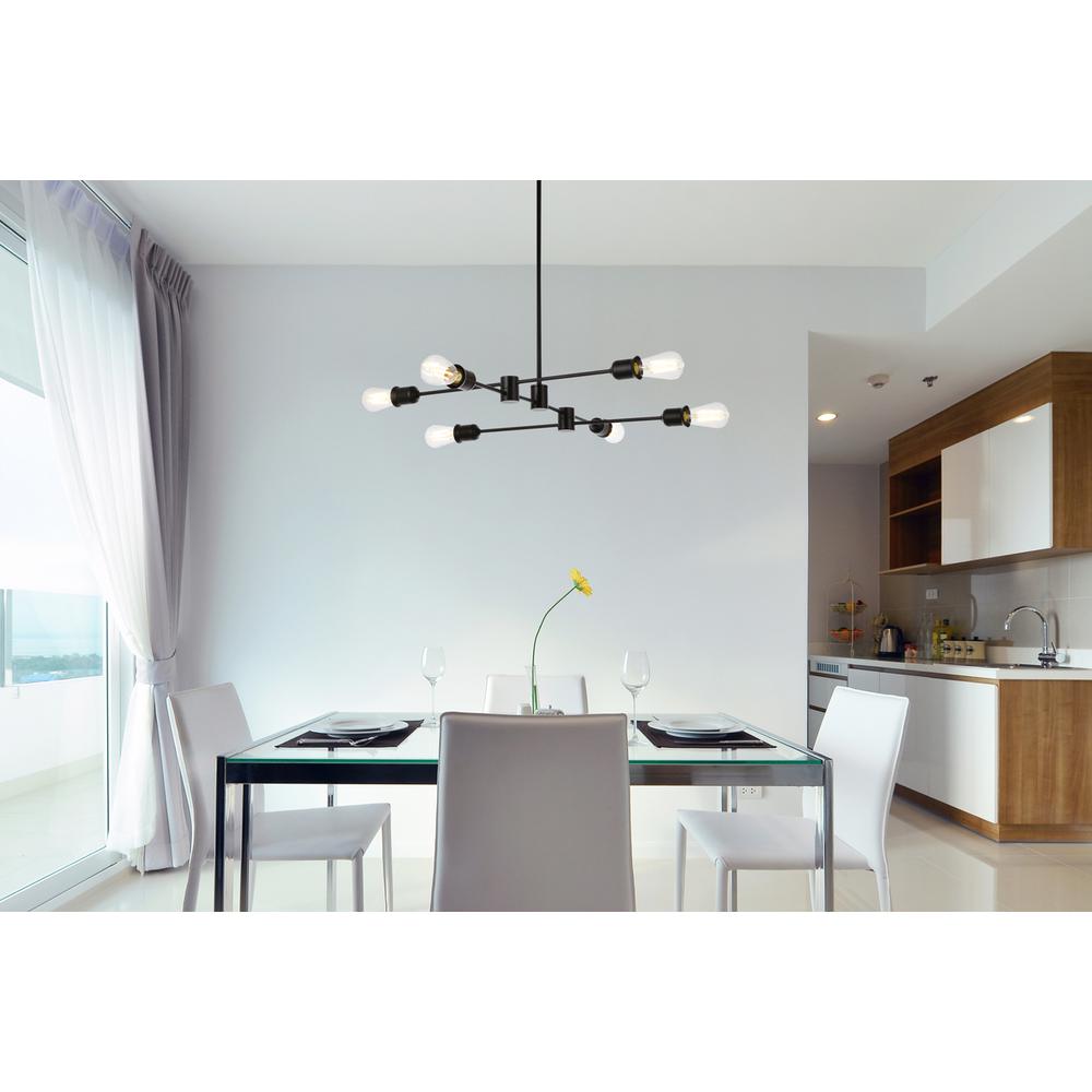 Xavier 6 lights pendant in black. Picture 7
