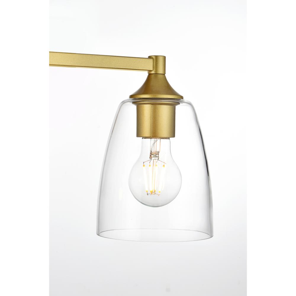 Gianni 4 light Brass and Clear Bath Sconce. Picture 4