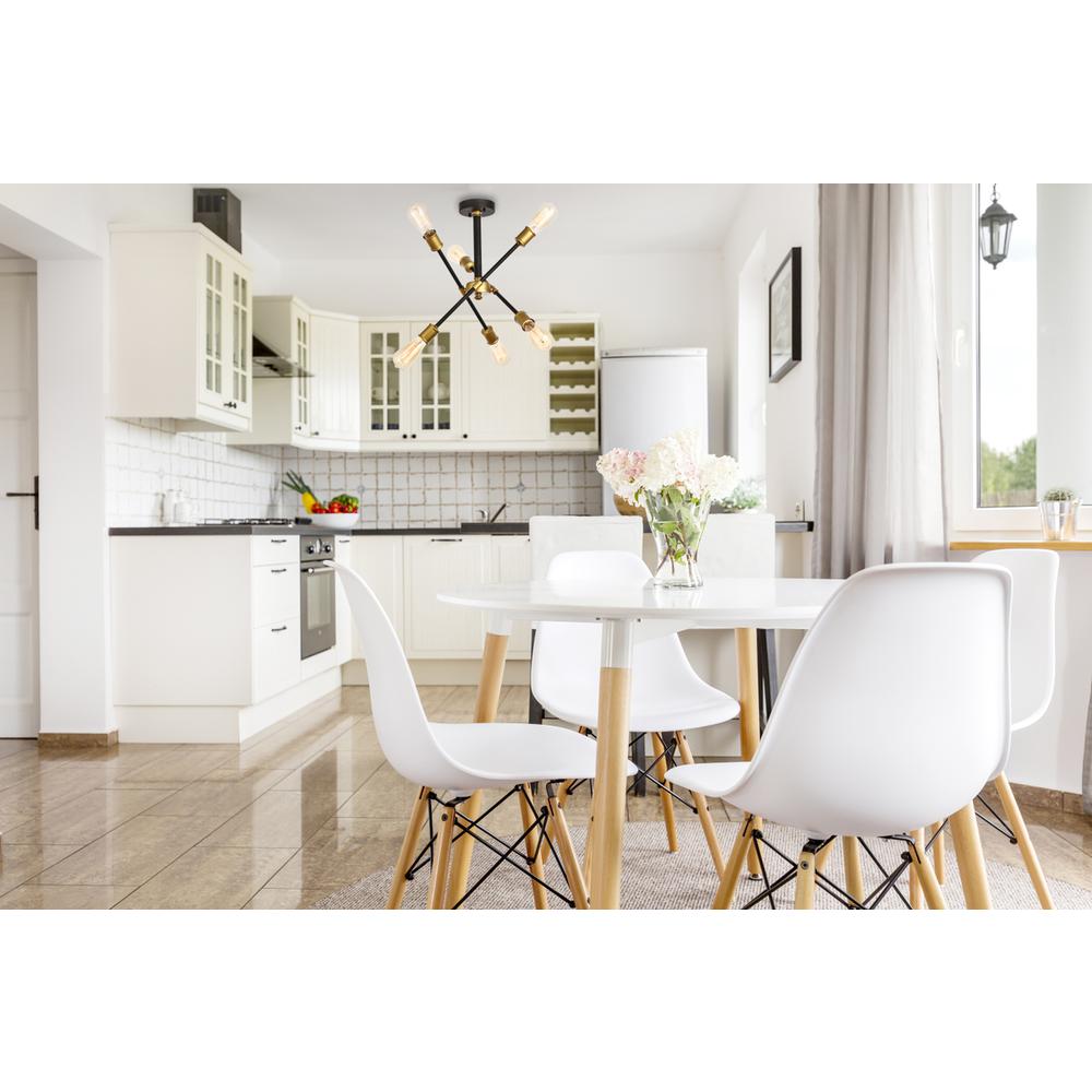 Axel Collection Flushmount D17.1 H16.6 Lt:6 Black and Brass Finish. Picture 7