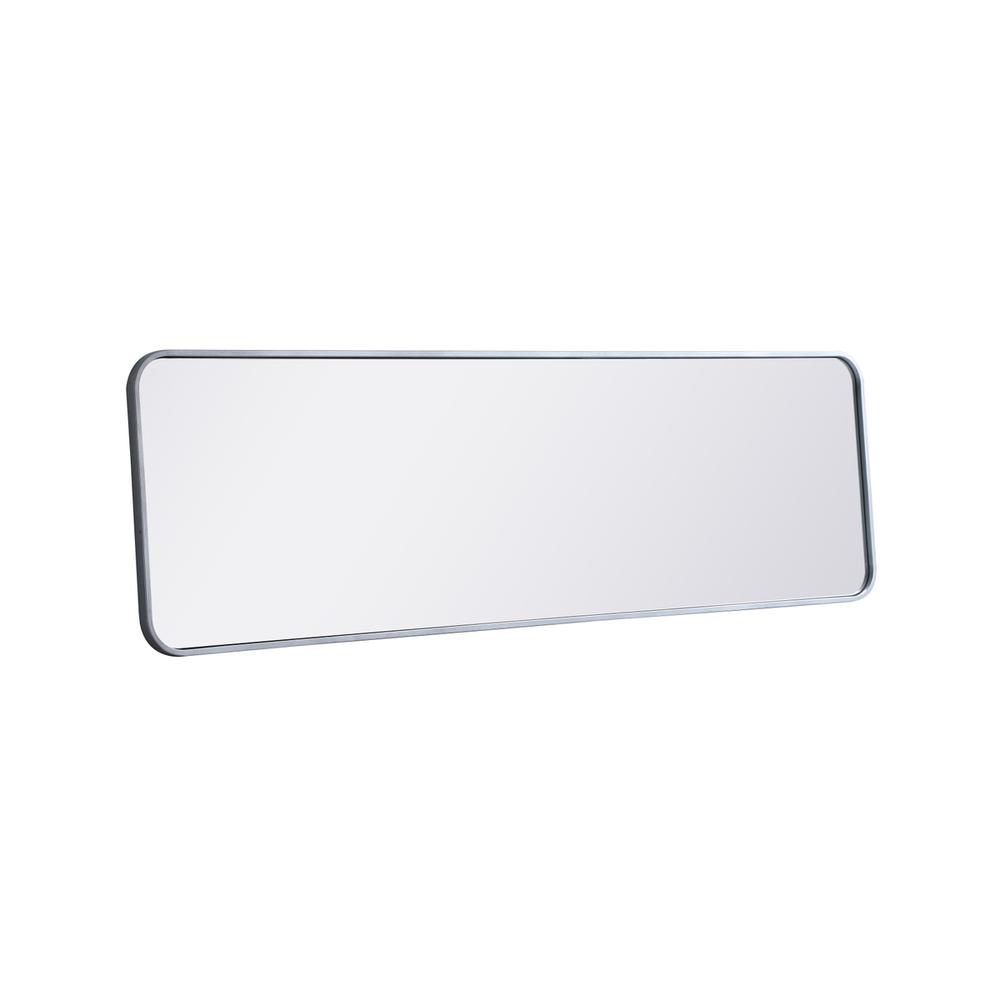 Soft corner metal rectangular mirror 18x60 inch in Silver. Picture 7