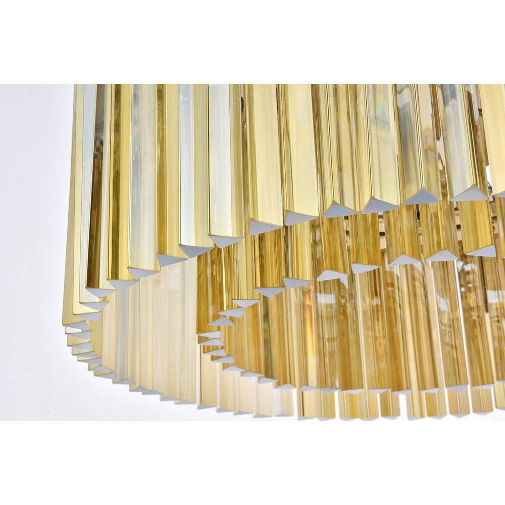 Sydney 8 light polished nickel Chandelier Golden Teak (Smoky) Royal Cut Crystal. Picture 3