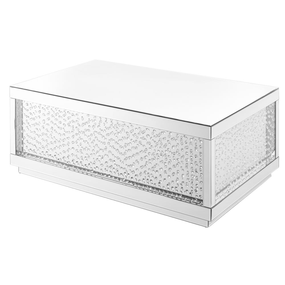48 inch Rectangle Crystal Coffee Table In Clear Mirror Finish. Picture 8