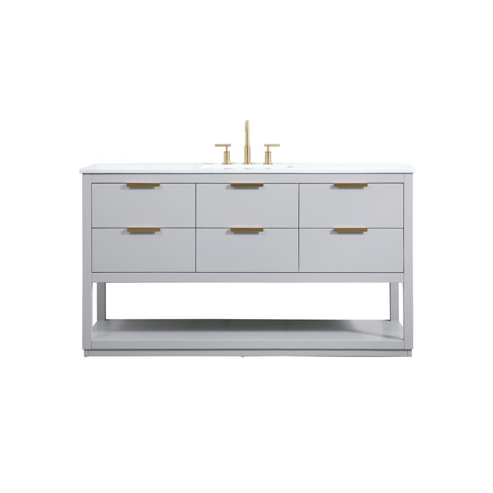 60 inch Single bathroom vanity in grey. Picture 1