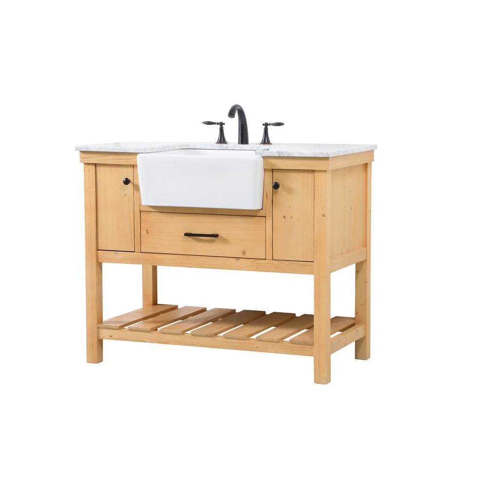 42 inch Single bathroom vanity in natural wood. Picture 7