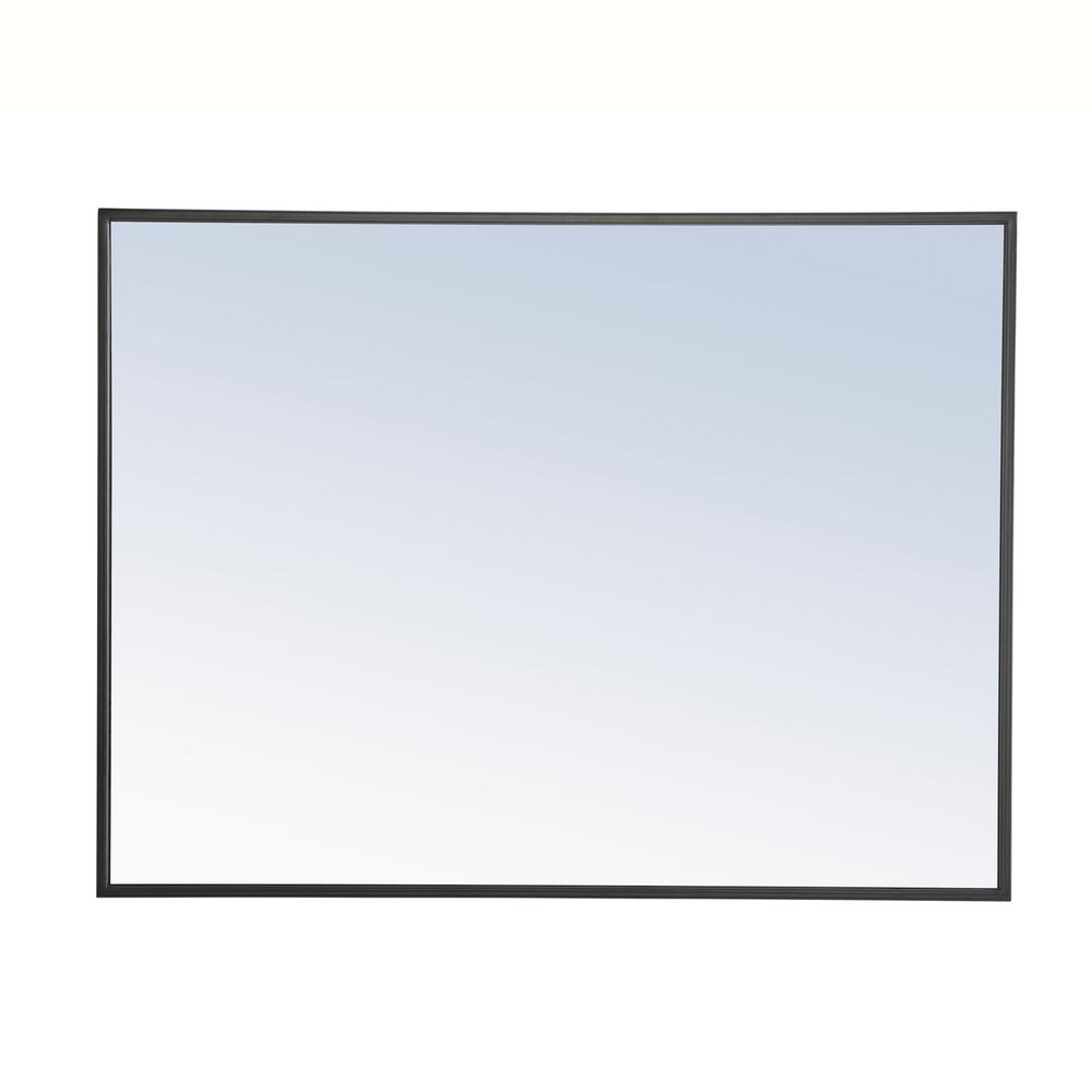 Metal frame Rectangle Mirror 24 inch Black finish. Picture 5