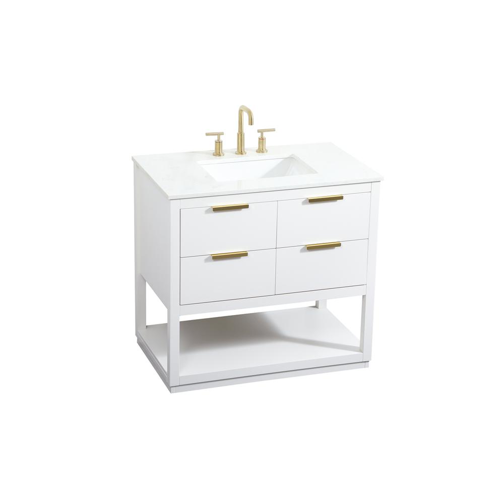 36 inch Single bathroom vanity in white. Picture 8