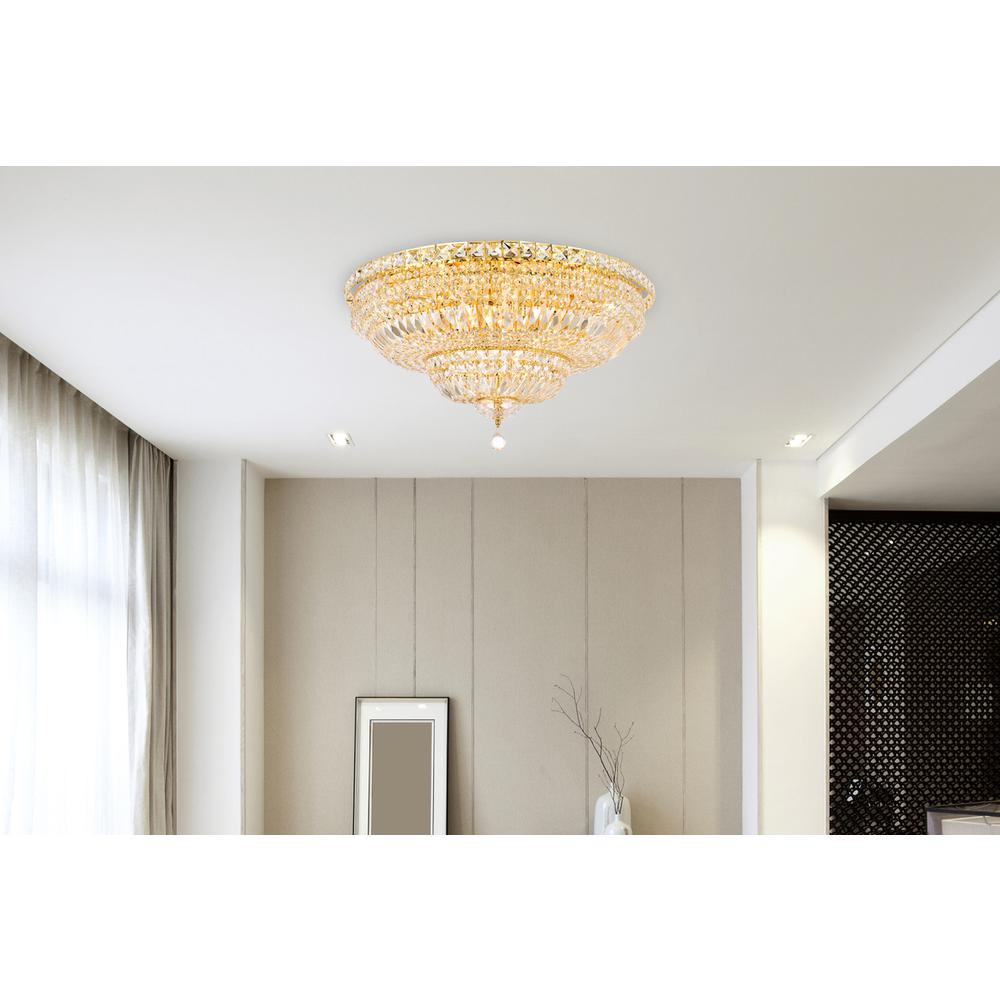 Tranquil 18 light Gold Flush Mount Clear Royal Cut Crystal. Picture 8